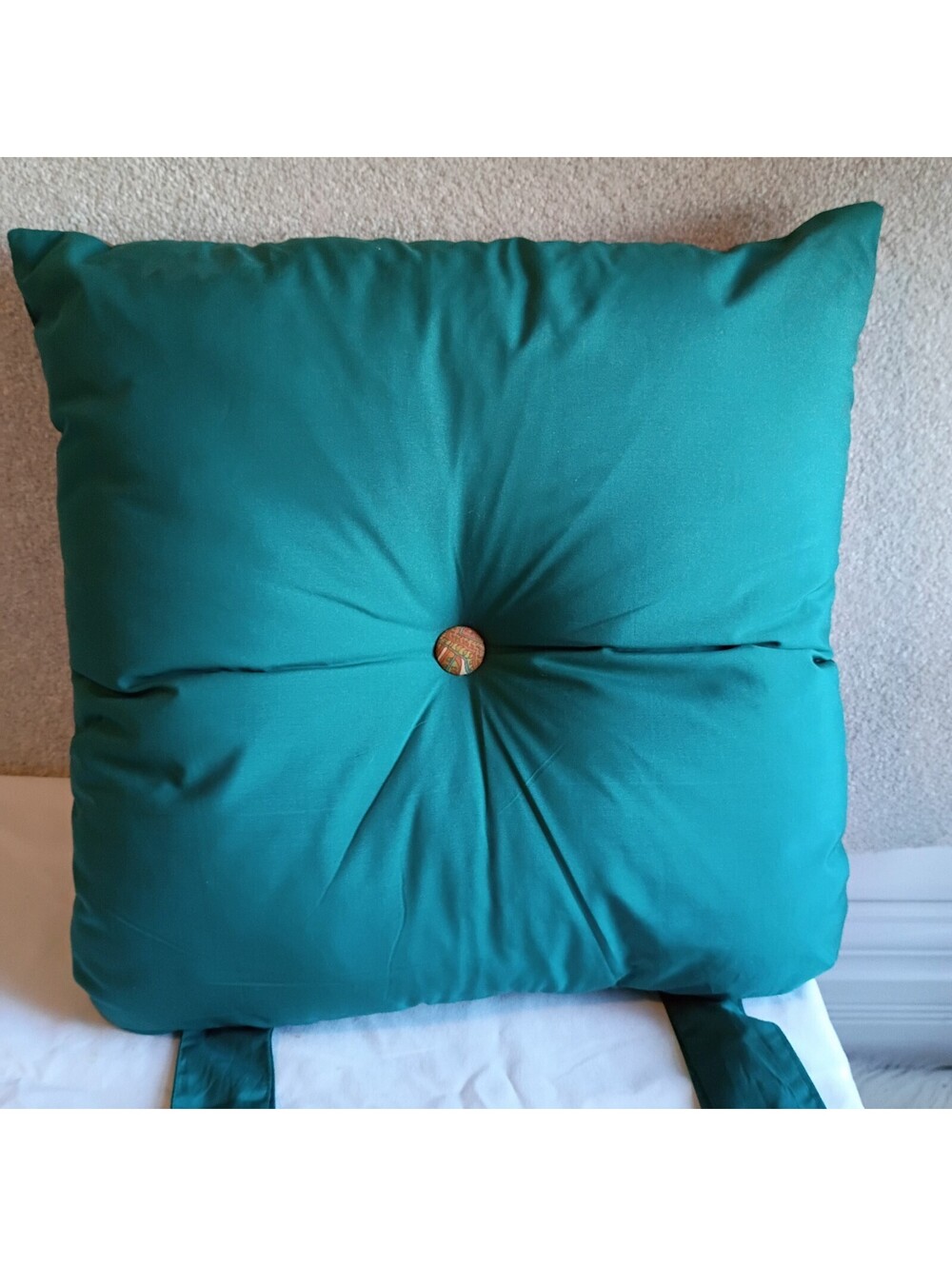 Pier 1 Imports Chair Cushions Set Of 2 Floral Reversible Beach House Summer Teal - Picture 4 of 9